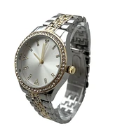 Olivia Pratt Two Tone Rhinestones Metal Band Women Watch