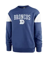 Men's '47 Brand Blue Distressed Denver Broncos Groundbreaker Onset Pullover Sweatshirt