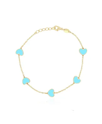 The Lovery Turquoise Heart Station Bracelet