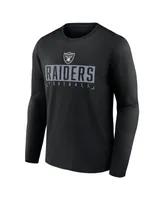 Men's Fanatics Black Las Vegas Raiders Stack The Box Long Sleeve T-shirt