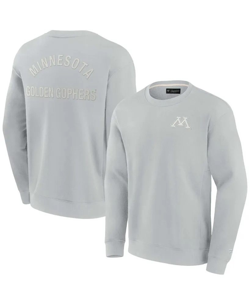 Men's and Women's Fanatics Signature Gray Minnesota Golden Gophers Super Soft Pullover Crew Sweatshirt