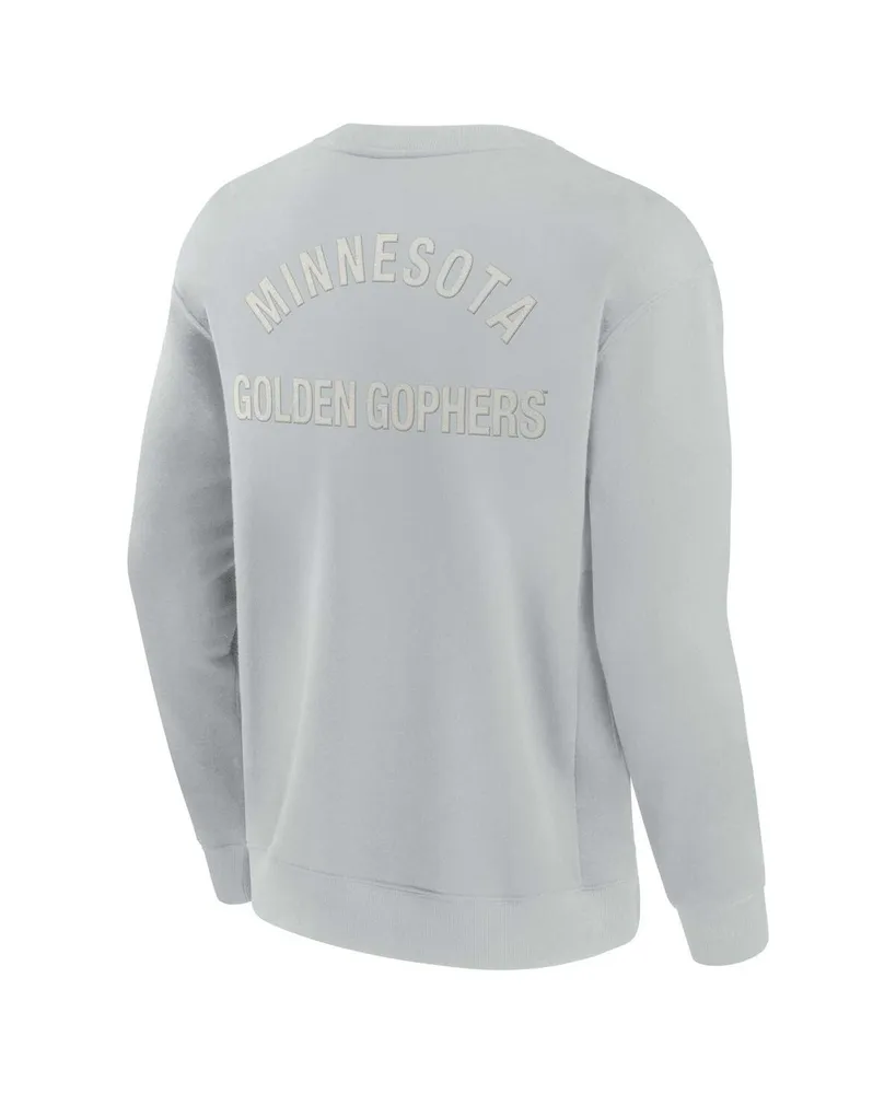 Men's and Women's Fanatics Signature Gray Minnesota Golden Gophers Super Soft Pullover Crew Sweatshirt