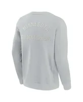 Men's and Women's Fanatics Signature Gray Minnesota Golden Gophers Super Soft Pullover Crew Sweatshirt