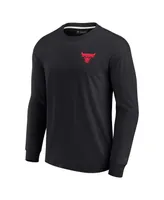 Men's and Women's Fanatics Signature Black Chicago Bulls Super Soft Long Sleeve T-shirt