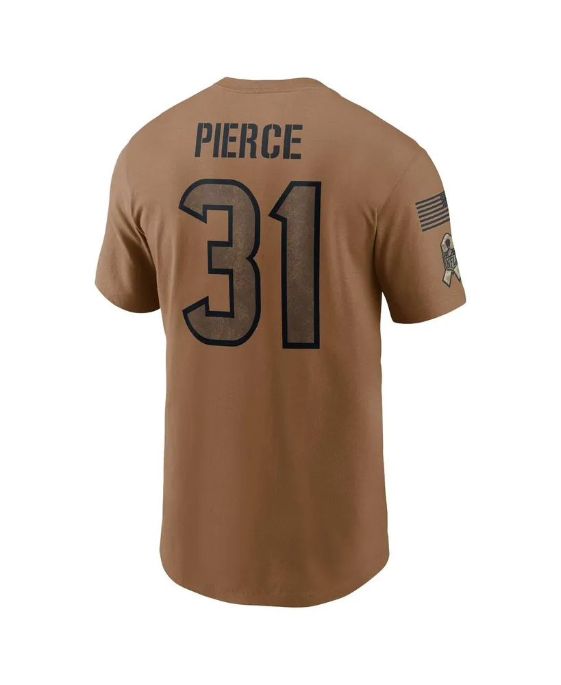 Men's Nike Dameon Pierce Brown Distressed Houston Texans 2023 Salute To Service Name and Number T-shirt