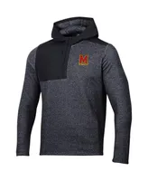 Men's Under Armour Black Maryland Terrapins Survivor Fleece Hoodie Quarter-Zip Jacket