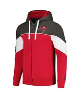 Men's Starter Red, Pewter Tampa Bay Buccaneers Running Back Full-Zip Hoodie