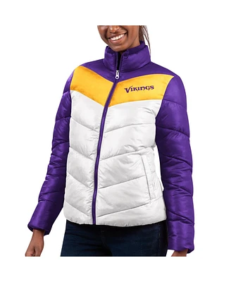 Women's G-iii 4Her by Carl Banks White, Purple Minnesota Vikings New Star Quilted Full-Zip Jacket