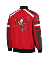 Men's G-iii Sports by Carl Banks Red Tampa Bay Buccaneers Power Forward Racing Full-Snap Jacket