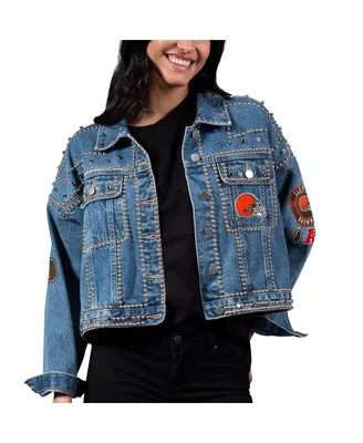 Women's G-iii 4Her by Carl Banks Cleveland Browns First Finish Medium Denim Full-Button Jacket