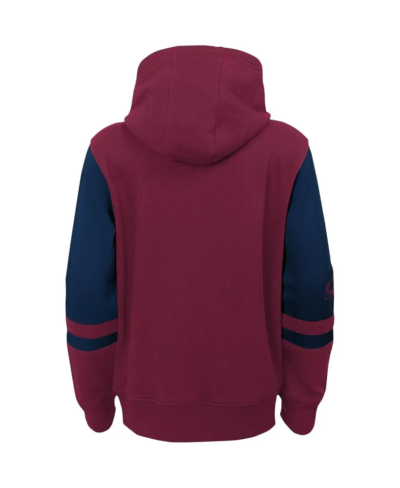 Preschool Boys and Girls Outerstuff Burgundy Colorado Avalanche Face Off Full Zip Hoodie