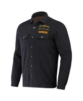 Men's Nfl x Darius Rucker Collection by Fanatics Charcoal Los Angeles Chargers Shacket Full-Snap Jacket