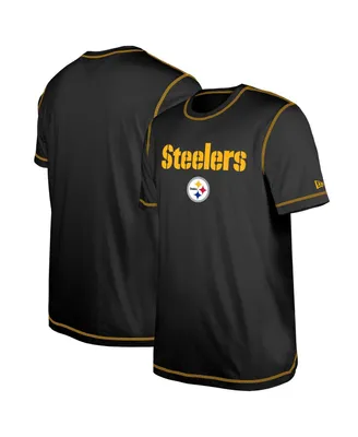Men's New Era Black Pittsburgh Steelers Third Down Puff Print T-shirt