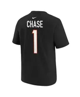 Preschool Boys and Girls Nike Ja'Marr Chase Black Cincinnati Bengals Player Name and Number T-shirt