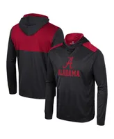 Men's Colosseum Black Alabama Crimson Tide Warm Up Long Sleeve Hoodie T-shirt