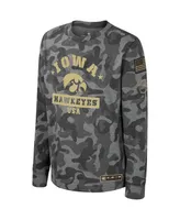 Big Boys Colosseum Camo Iowa Hawkeyes Oht Military-Inspired Appreciation Dark Star Long Sleeve T-shirt