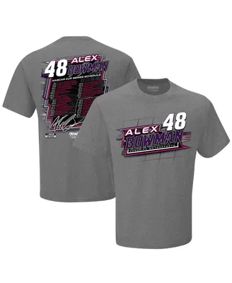 Men's Hendrick Motorsports Team Collection Gray Alex Bowman 2024 Nascar Cup Series Schedule T-shirt