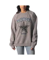 Men's and Women's The Wild Collective Gray Dallas Cowboys Distressed Pullover Sweatshirt