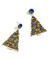 Men's and Women's Baublebar Golden State Warriors Christmas Tree Dangling Earrings