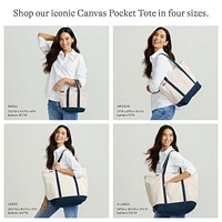 Lands' End Natural 5 Pocket Zip Top Canvas Tote Bag