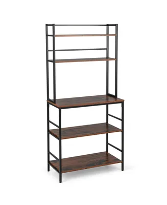 Sugift 5-Tier Kitchen Bakers Rack with Hutch and Open Shelves