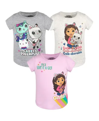 DreamWorks Gabby's Dollhouse Pandy Paws Girls 3 Pack T-Shirts Toddler| Child