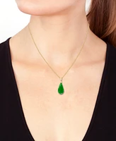 Effy Dyed Jade Fancy-Cut Briolette 18" Pendant Necklace in 14k Gold