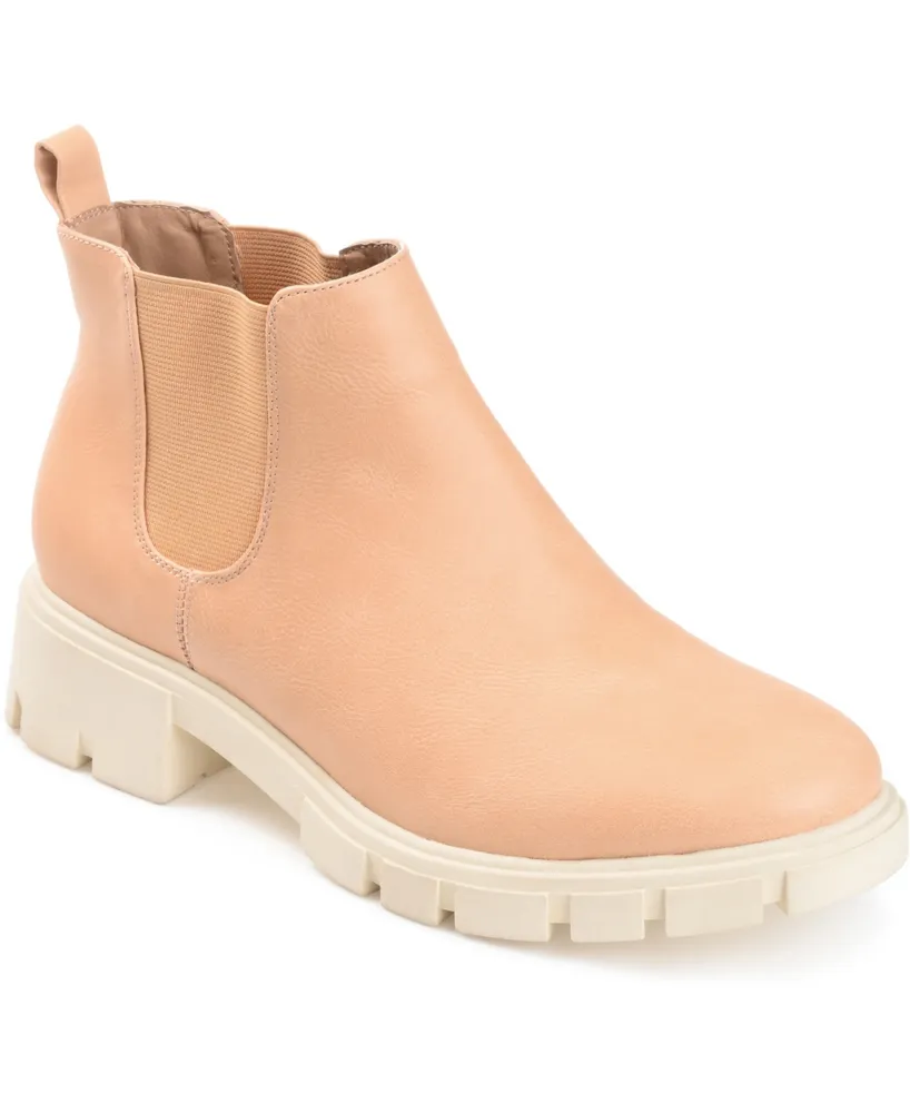 Journee Collection Women's Rorke Lug Sole Stretch Gore Ankle Booties