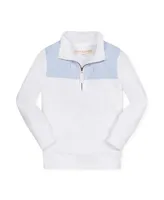 Hope & Henry Boys Organic Long Sleeve French Terry Half-Zip Pullover with Contrast Yoke