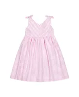 Hope & Henry Toddler Girls Sleeveless Bow Shoulder Swing Dress