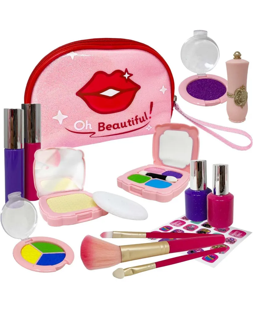 13Pcs Kids Makeup Kit for Girls Playing Make Up Set Toy for 4 5 6