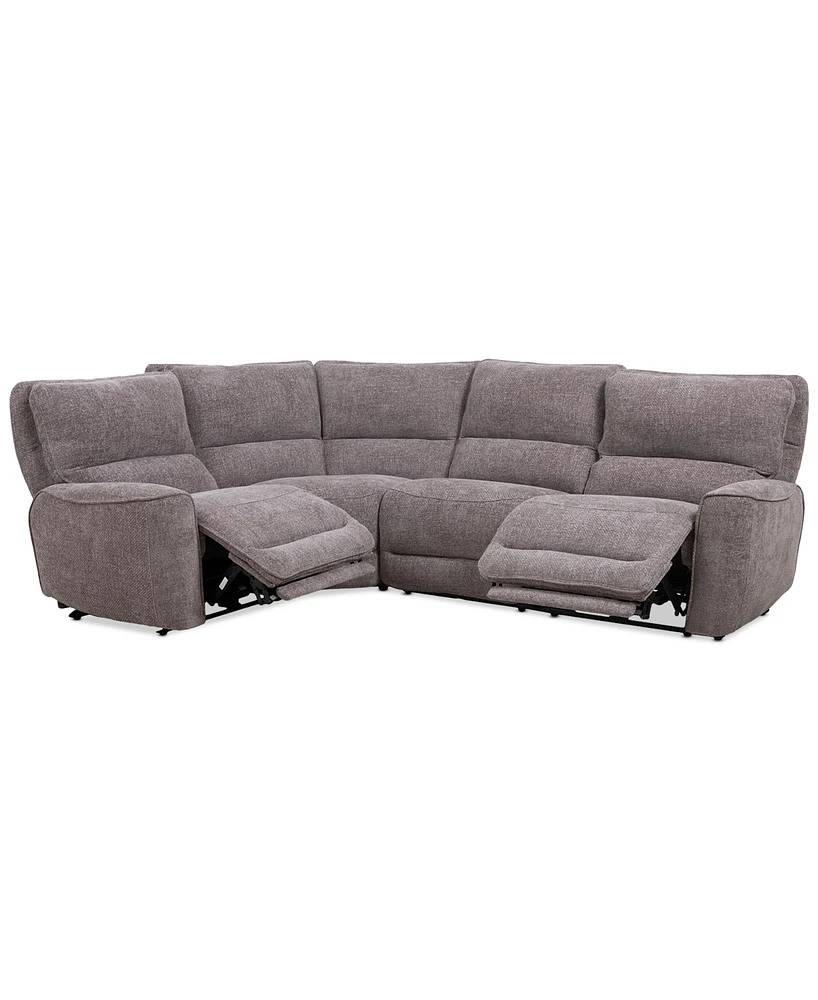 Deklyn 116" 4-Pc. Zero Gravity Fabric Sectional with 2 Power Recliners, Created for Macy's