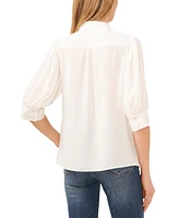 CeCe Women's 3/4-Sleeve Collared Button Down Blouse