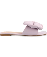 Journee Collection Women's Fayre Oversized Bow Flat Sandals