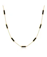 The Lovery Onyx Bar Chain Necklace