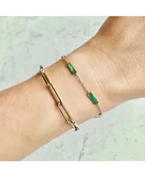 The Lovery Malachite Bar Chain Bracelet