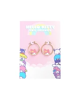 Sanrio Hello Kitty Women's Enamel Plated Hoop Earrings Officially Licensed