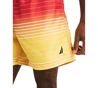Nautica Men's Ombre Stripe Full Elastic 6" Swim Trunks