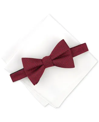 Alfani Men's Belwood Stripe Bow Tie & Solid Pocket Square Set, Created for Macy's