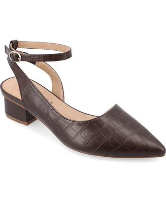 Journee Collection Women's Keefa Ankle Strap Slingback Heels