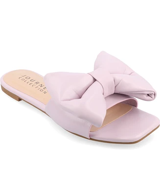Journee Collection Women's Fayre Oversized Bow Flat Sandals
