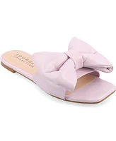 Journee Collection Women's Fayre Oversized Bow Flat Sandals