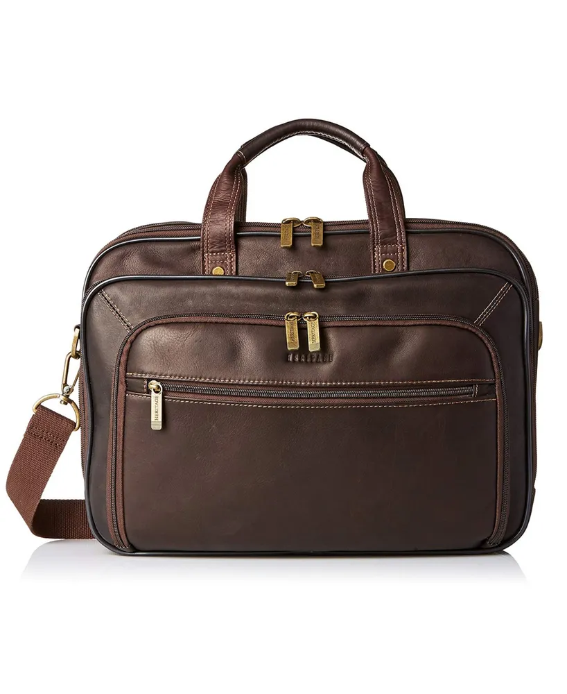 Heritage Colombian Leather Double Gusset Top Zip Laptop Bag