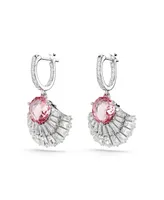 Swarovski Shell, Pink, Rhodium Plated Idyllia Drop Earrings