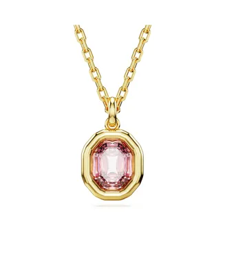 Swarovski Octagon Cut, Pink, Gold-Tone Imber Pendant Necklace