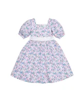 Hope & Henry Girls' Short Sleeve Puff Party Dress