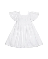 Hope & Henry Girls' Flutter Sleeve Eyelet Empire Dress, Toddler