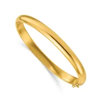 18k Yellow Gold 6.5mm Hinged Bangle Bracelet