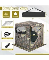 Sugift 2-3 Person Hunting Blind Portable Pop Up Ground Tent with Carry Bag and Storage Pocket