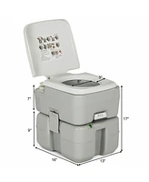 5.3 Gallon Portable Toilet with Waste Tank and Built-in Rotating Spout